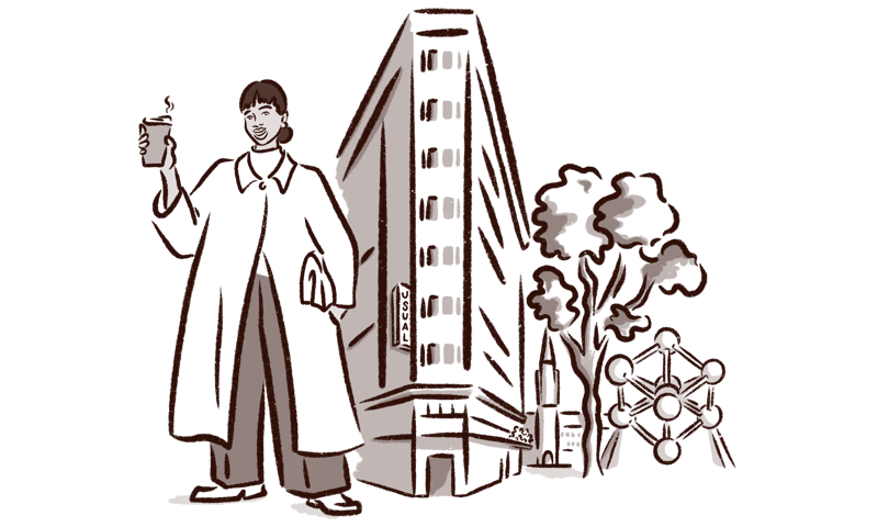 Brussels Hotel Facade Illustration  Brussels Hotel Facade Illustration