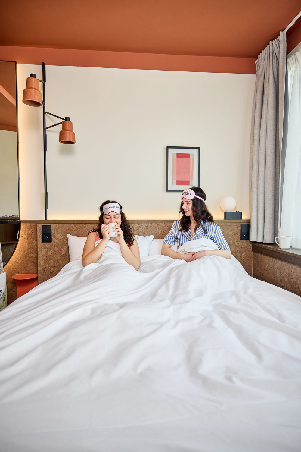 girls sharing morning coffee in the usual room 