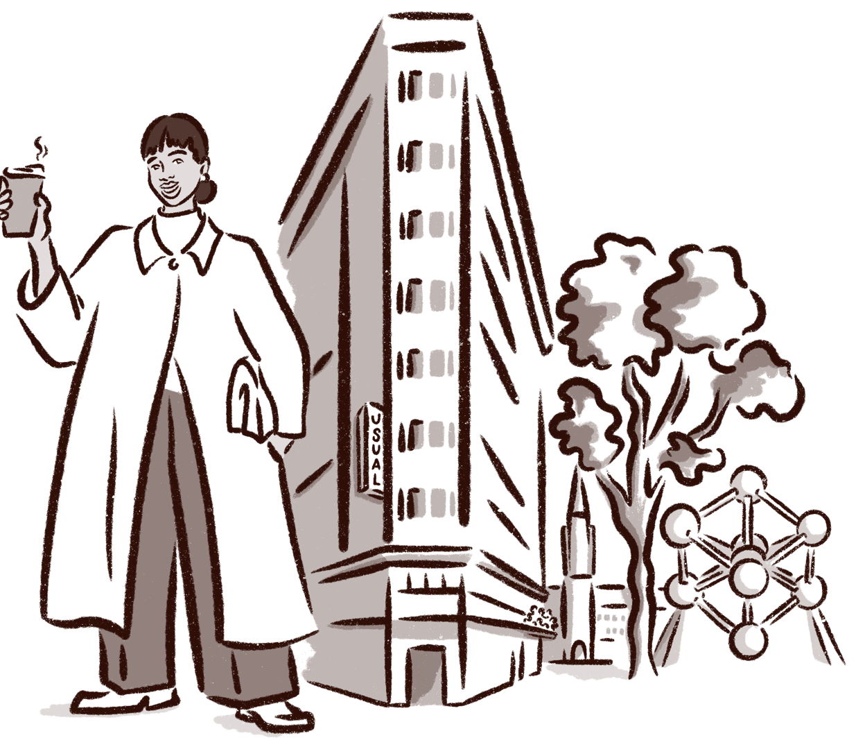 Brussels Hotel Facade Illustration Brussels Hotel Facade Illustration